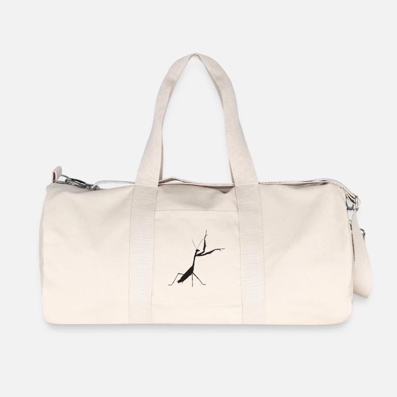 Gottesanbeterin schwarz - Recycelte Canvas-Sporttasche von Stanley/Stella - Naturweiß