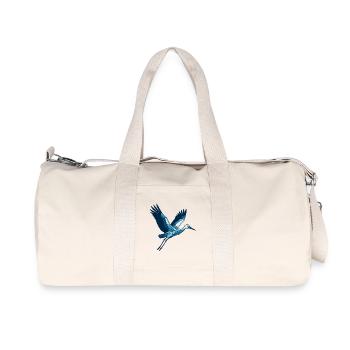 Blue Flugheron Line Art - Recycled Canvas Sports Bag by Stanley/Stella - natural - Front