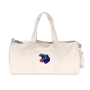 Hippopotame néon avec le museau ouvert - Sac de sport en toile recyclée Stanley/Stella - blanc naturel - Devant