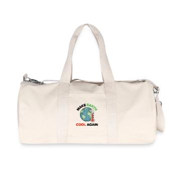 Rendre la Terre Cool à Nouveau – Agir maintenant - Sac de sport en toile recyclée Stanley/Stella - blanc naturel - Devant
