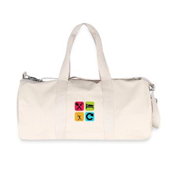 Mange Dors Badminton Répète Citation Drôle Sport - Sac de sport en toile recyclée Stanley/Stella - blanc naturel - Devant