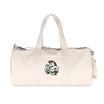Mascotte Power Unicorn Soccer Sprintant Vite - Sac de sport en toile recyclée Stanley/Stella - blanc naturel - Devant