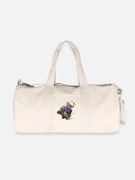 Granny purple on racing mobility scooter - Recycled Canvas Sports Bag by Stanley/Stella - natural