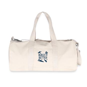 Motif artisanal Build It Better - Sac de sport en toile recyclée Stanley/Stella - blanc naturel - Devant
