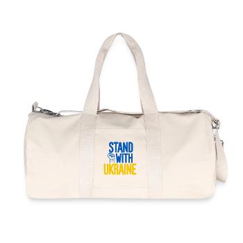 Solidarité avec l’Ukraine - Sac de sport en toile recyclée Stanley/Stella - blanc naturel - Devant