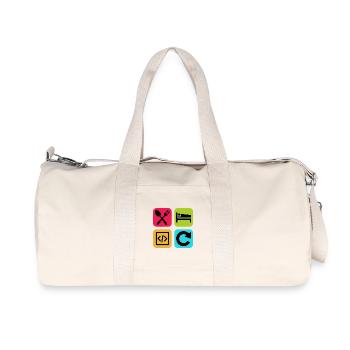 Eat Sleep Code Repeat Funny Quote Dev - Recycled Canvas Sports Bag by Stanley/Stella - natural - Front