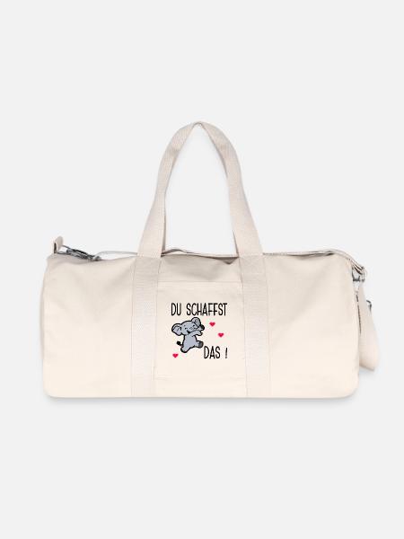 Prüfungen Arbeit - Du schaffst das - Recycelte Canvas-Sporttasche von Stanley/Stella - Naturweiß