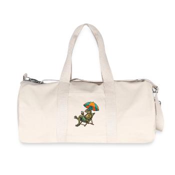 Beach dinosaur in tropical look - Recycled Canvas Sports Bag by Stanley/Stella - natural - Front