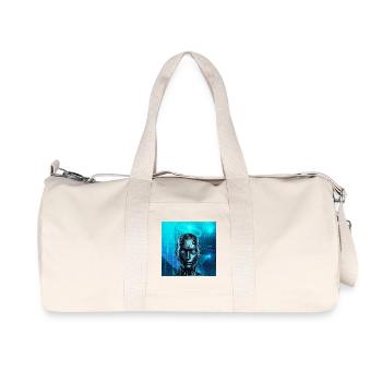 Robot Face - Sac de sport en toile recyclée Stanley/Stella - blanc naturel - Devant