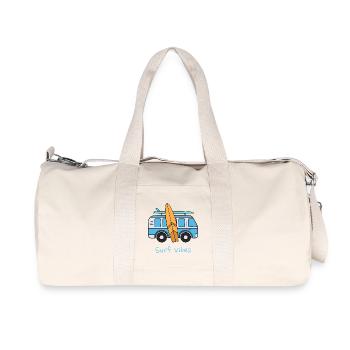 Surf Vibes Van de voyage vintage bleu Surf Surf - Sac de sport en toile recyclée Stanley/Stella - blanc naturel - Devant