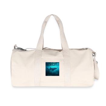 Walhai Mutter mit Baby Natur Unterwasser - Recycelte Canvas-Sporttasche von Stanley/Stella - Naturweiß - Vorne