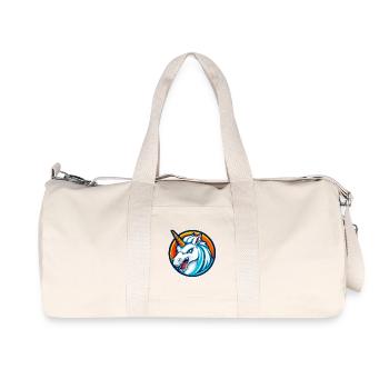 Savage Unicorn Esports Mascot Logo - Recycled Canvas Sports Bag by Stanley/Stella - natural - Front