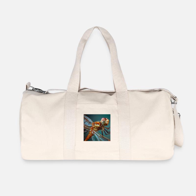 Graphisme macro de la faune de Dragonflies - Sac de sport en toile recyclée Stanley/Stella - blanc naturel