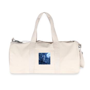 Snowy Owl Full Moon Night Magical Winter Night - Recycled Canvas Sports Bag by Stanley/Stella - natural - Front