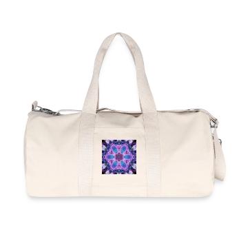 Neon-Lotus Kaleidoskop - Recycelte Canvas-Sporttasche von Stanley/Stella - Naturweiß - Vorne
