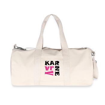 Karneval in Pink/Schwarz - Recycelte Canvas-Sporttasche von Stanley/Stella - Naturweiß - Vorne
