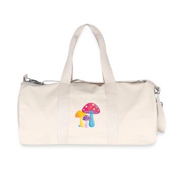 Illustration colorée du trio de champignons Graphique de champignons colorés - Sac de sport en toile recyclée Stanley/Stella - blanc naturel - Devant