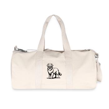 Golden Retriever with Proud Pose - Recycled Canvas Sports Bag by Stanley/Stella - natural - Front
