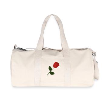 Rose Illustration - Recycled Canvas Sports Bag by Stanley/Stella - natural - Front