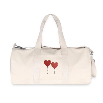 Twin Hearts Balloons - Recycled Canvas Sports Bag by Stanley/Stella - natural - Front