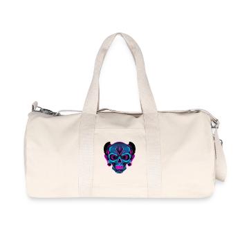 Crâne néon avec casque - Sac de sport en toile recyclée Stanley/Stella - blanc naturel - Devant
