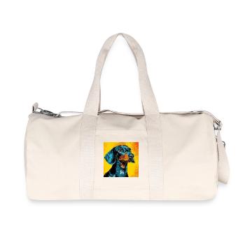 Pop Art Dachshund  - Recycled Canvas Sports Bag by Stanley/Stella - natural - Front