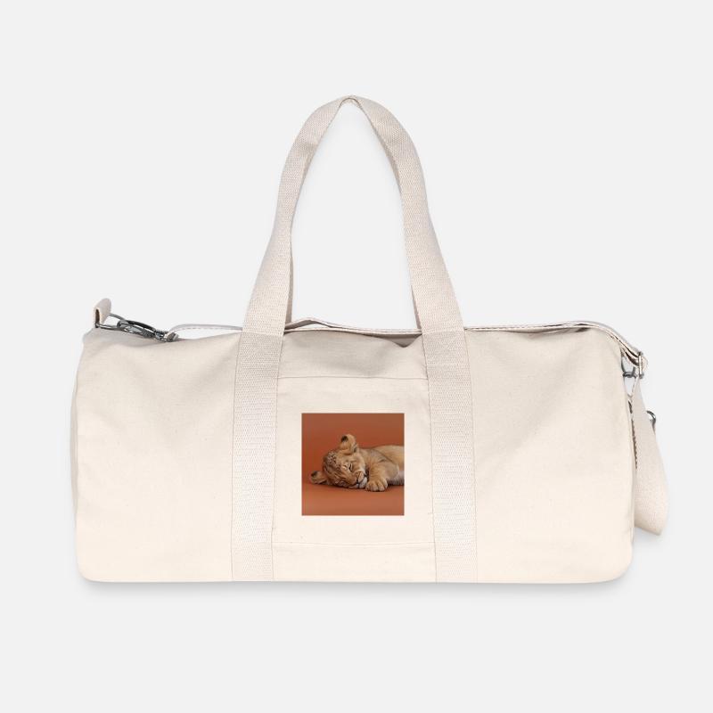 Sleeping cheetah cub - Recycled Canvas Sports Bag by Stanley/Stella - natural
