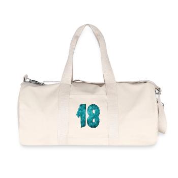Number Eighteen - 18th Birthday - Recycled Canvas Sports Bag by Stanley/Stella - natural - Front