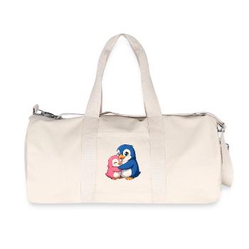 Cuddly penguin friends - Recycled Canvas Sports Bag by Stanley/Stella - natural - Front