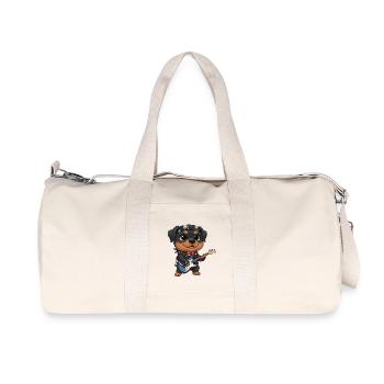 Punk Hund Gitarrist - Recycelte Canvas-Sporttasche von Stanley/Stella - Naturweiß - Vorne