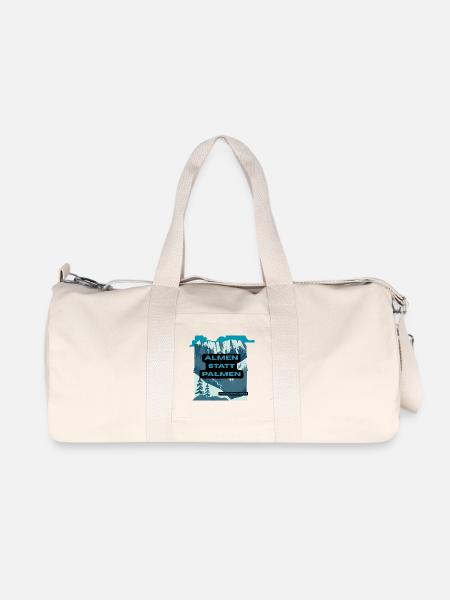 Almen statt Palmen – Berglandschaft - Recycelte Canvas-Sporttasche von Stanley/Stella - Naturweiß