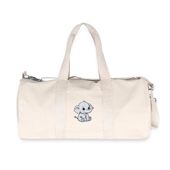 Cuddly Cute Baby Elephant - Recycled Canvas Sports Bag by Stanley/Stella - natural - Front