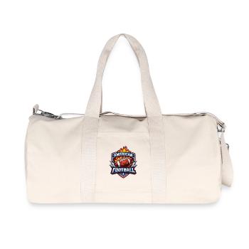 Flaming Football Emblem - Recycled Canvas Sports Bag by Stanley/Stella - natural - Front