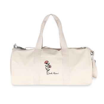 Fleurs de la fête des mères Merci Maman - Sac de sport en toile recyclée Stanley/Stella - blanc naturel - Devant