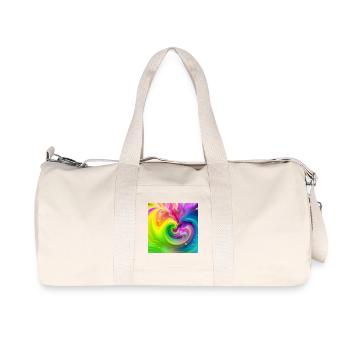 Color Swirl Neon Rainbow - Recycled Canvas Sports Bag by Stanley/Stella - natural - Front