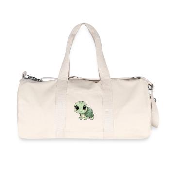 Mint Green Cuddly Turtle - Recycled Canvas Sports Bag by Stanley/Stella - natural - Front