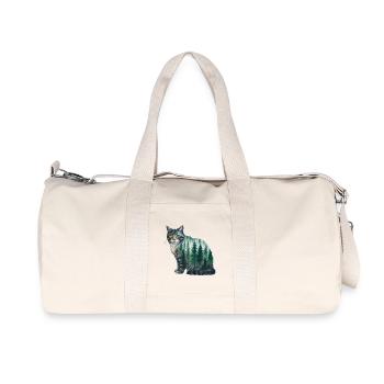 Un chat de la forêt peint à l’aquarelle Chat de la forêt - Sac de sport en toile recyclée Stanley/Stella - blanc naturel - Devant