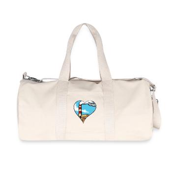 Industrie Herz Fabrik Liebe Statement Umweltschutz - Recycelte Canvas-Sporttasche von Stanley/Stella - Naturweiß - Vorne