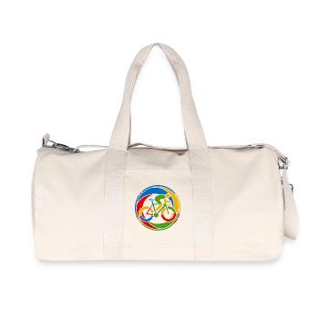 Motif artistique coloré de vélo de route - Sac de sport en toile recyclée Stanley/Stella - blanc naturel - Devant