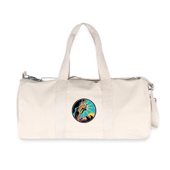 Climber Overhang Rope Carabiner Climbing Wall Logo - Recycled Canvas Sports Bag by Stanley/Stella - natural - Front