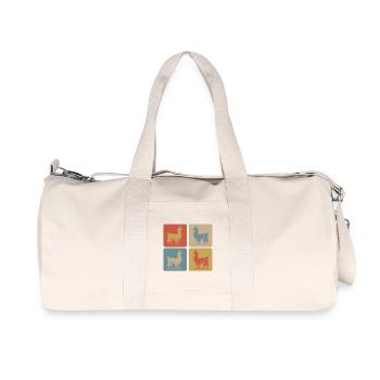 Lama Pop Art Rétro - Sac de sport en toile recyclée Stanley/Stella - blanc naturel - Devant