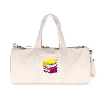 Retro Car Neon Panels 80's - Recycled Canvas Sports Bag by Stanley/Stella - natural - Front