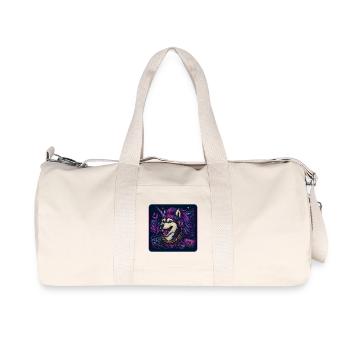 Husky Unicorn Party - Recycled Canvas Sports Bag by Stanley/Stella - natural - Front
