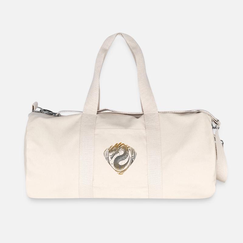 Serpent Dragon Céleste - Or & Argent Cosmique - Sac de sport en toile recyclée Stanley/Stella - blanc naturel