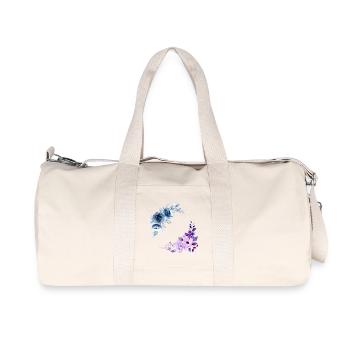 2 bouquets florales  - Sac de sport en toile recyclée Stanley/Stella - blanc naturel - Devant