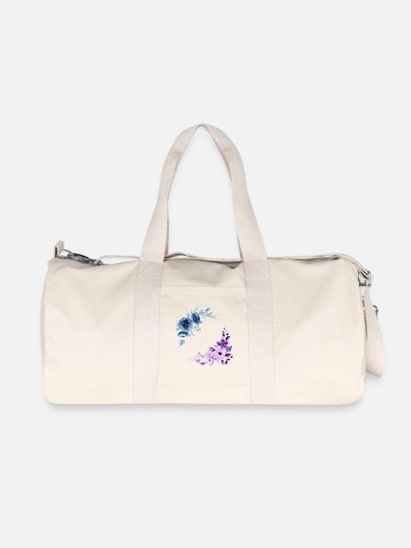 2 bouquets florales - Sac de sport en toile recyclée Stanley/Stella - blanc naturel