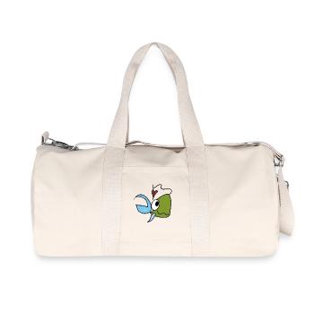 Sea Friend Fish Heart Cartoon - Recycled Canvas Sports Bag by Stanley/Stella - natural - Front