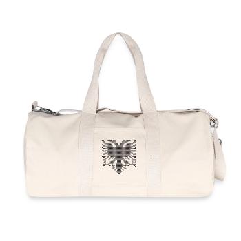 Double Head Albanian Eagle dotted  Silhouette - Recycled Canvas Sports Bag by Stanley/Stella - natural - Front