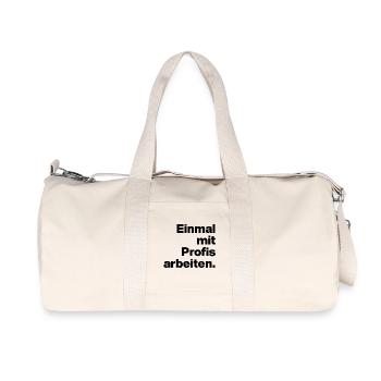 TRAVAILLEZ ENFIN AVEC DES PROFESSIONNELS. SARCASME, STAGIAIRE ESPIÈGLE - Sac de sport en toile recyclée Stanley/Stella - blanc naturel - Devant