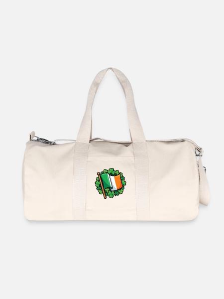 Irish Flag Clover Pride - Recycled Canvas Sports Bag by Stanley/Stella - natural